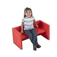 Children's Factory Adapta-Bench, CF910-028 Red, Kids Flexible Seating, Classroom, Preschool and Daycare Furniture, Indoor or Outdoor Toddler Chairs