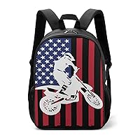Dirt Bike Motocross Supercross USA Flag Laptop Backpack Cute Lightweight Backpacks Travel Daypack