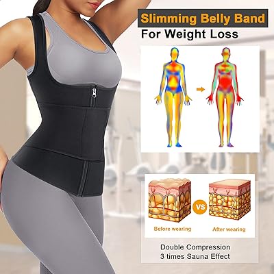 CtriLady Waist Trainer for Women Tummy Control Shapewear with Zipper Waist  Cincher Corset Sweat Workout Belt Body Shaper