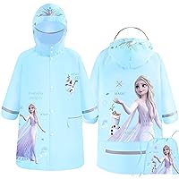 Frozen Elsa Hooded Raincoat Rain Jacket Poncho Outwear for Girls Kids Children