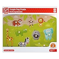 Hape Jungle Peg Puzzle Multicolor, L: 11.6, W: 0.7, H: 8.2 inch