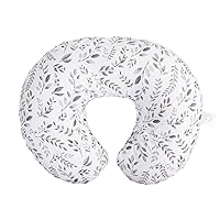 Nursing Pillow Original Support, Gray Taupe Leaves, Ergonomic Nursing Essentials for Bottle and Breastfeeding, Firm Fiber Fill, with Removable Nursing Pillow Cover, Machine Washable