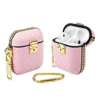 WEISHIJIE Case for AirPods Pro, AirPods Pro Case Cover, Leather AirPods  Case Net Design Electroplating Metal Buckle for Men, with Gift Box