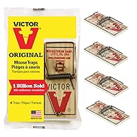 Victor M156 Metal Pedal Sustainably Sourced FSC Wood Snap Mouse Trap - 4 Wooden Traps