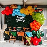 Mexican Fiesta Party Decorations 168PCS Fiesta Balloon Garland Arch Kit Cactus Llama Taco Twosday Foil Balloons for Birthday Carnival Cinco De Mayo Taco Party Decorations