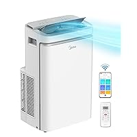 Midea 14,000 BTU ASHRAE (10,000 BTU SACC) Portable Air Conditioner, Cools up to 375 Sq. Ft., with Dehumidifier & Fan mode & Heat, Smart & Remote Control with Remote, Easy-to-use and Install