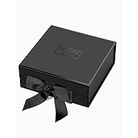 JiaWei Gift Box 12.59×11.41×4.33 Inches, Black Bridesmaid Proposal Box with Ribbon for Xmas,Birthday.
