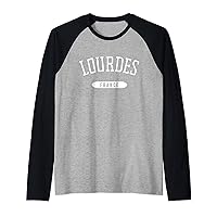 Lourdes Shirt Classic Style Lourdes France Raglan Baseball Tee