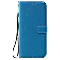 Wallet Case for iPhone 13 Pro Max/13 Pro/13, Book Style Flip Phone Case with Wrist Strap Card Slot Camera Protection Shockproof TPU Thin Slim Fit Cover,Blue,13pro max 6.7