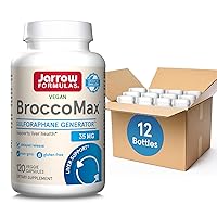 Jarrow Formulas BroccoMax Sulforaphane Generator 35mg with Sulforaphane Glucosinolate & Myrosinase,Dietary Supplement for Liver Health Support,120 Delayed Release Veggie Capsule,60 Day Supply,12 Packs