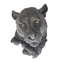 Animal Head Statue Wall Mount Sculpture Art Crafts for Home (Black Panther)