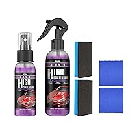 3 in 1 High Protection Quick Car Coating Spray, Nano Car Scratch Repair Spray with Sponges and Towels, Extreme Slick Streak-Free Car Coat Wax Polish Spray for All Car Body 30ML+100ML