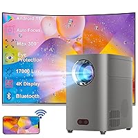 [Auto Focus] 4K Projector, 17000LUX Android 11 Projector 300