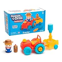 Educational Insights Design & Drill Bolt Buddies Tractor Take Apart Toy with Screwdriver Tool, Preschool STEM Toy, Gift For Boys & Girls, Ages 3+