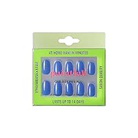 PaintLab Press On Nails, 24 Piece Fake Nails Kit Plus Nail Glue, Nail File, Prep Pad and Cuticle Stick, Gel Nail Kit for Women and Girls, Blue Bloom Oval