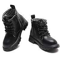 WUIWUIYU Toddlers Boys Girls Waterproof Zip Up Combat Ankle Boots Short Booties Desert Motorcyle Boots