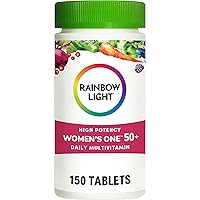 Rainbow Light Multivitamin for Women 50+, Vitamin C, D & Zinc, Probiotics, Women’s One 50+ Multivitamin Provides High Potency Immune Support, Non-GMO, Vegetarian, 150 Tablets