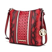MKF Collection Shoulder Bag for Women, Faux Crocodile & Snake Embossed Fashion Purse Crossbody Handbag