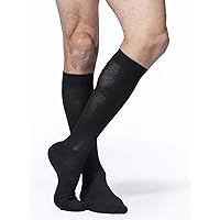 SIGVARIS Men’s Motion Cushioned Cotton 360 Closed Toe Calf-High Socks 20-30mmHg - Black - Extra Large Long
