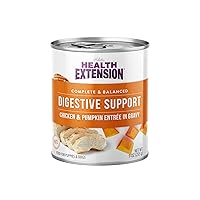 Health Extension Gravy Dog Food, Chicken Meal & Pumpkin Entrée, Crude Protein, Fiber & Fat with Added Vitamins, All Life Stages, Wet Dog Food, Improve Gut Health, Digestive Support (9 Ounce, 12 Cans)