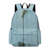 Beach Wooden Wall Backpack Lightweight Laptop Backpack Business Bag Casual Shoulder Bags Daypack for Women Men