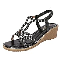 Womens Sandals Size 6 Black Beach Sandals For Women 2022 Pants White Wedge Sandals For Women