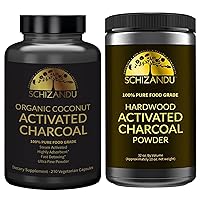 Organics Activated Coconut Charcoal Capsules & Activated Hardwood Charcoal Powder