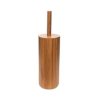 Bath Bliss Natural Bamboo Collection, Bowl, Matching Accessories to Decorate Your Bathroom, Round Tall Toilet Brush