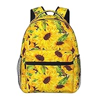 Watercolor Sunflower Large Backpack For Men Women Personalized Laptop Tablet Travel Daypacks Shoulder Bag