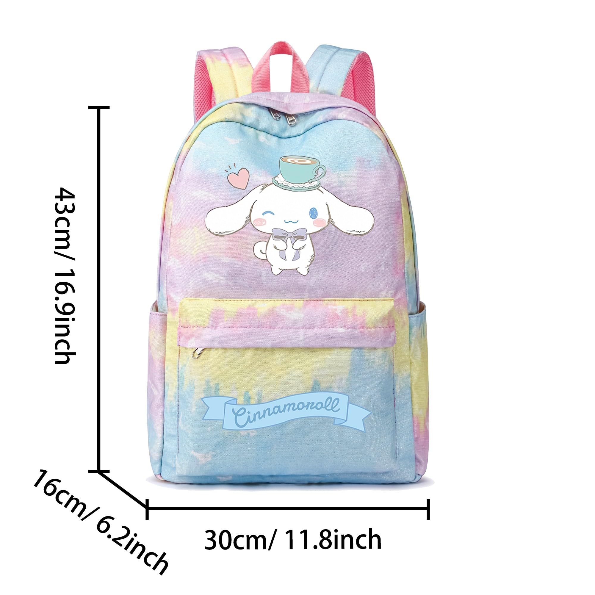 Roffatide Anime Cinnamoroll Print Casual Backpack Luna Cat Laptop Backpack