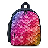 Beatiful Mermaid Fish Scale Cute Backpack Small Daily Daypack Travel Shoulder Bag with Adjustable Strap Graphic Print