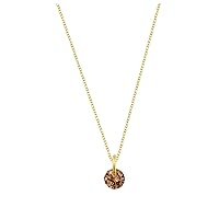 jewellerybox Gold Plated Sterling Silver & 4mm Citrine CZ Necklace - 16-22 Inches