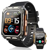 Military Smart Watch for Men, IP68 Waterproof Rugged Smartwatch with Bluetooth Call (Answer/Dial Calls) 1.83