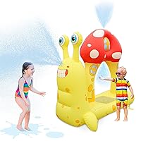 Sprinkler for Kids Outdoor Play, Inflatable Snail Outdoor Water Toys for Yard, Water Sprinkler with Mushroom House, Spray Toy Summer Outside Game for Boys and Girls