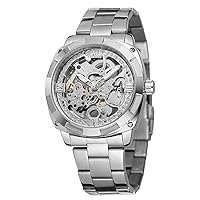 Mens Watches Skeleton Mechanical Automatic Self-Winding Stainless Steel Waterproof Watches for Men Best Gift for Fathers