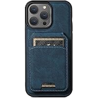 GUYFAM- Case for iPhone 15 Pro Max/15 Plus/15 Pro/15, PU Leather Wallet Phone Cover Card Slot Supports Wireless Charging (Blue1)