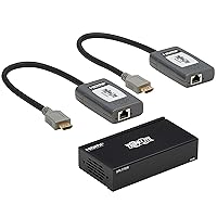 Tripp Lite HDMI Over Ethernet Cat6 Extender Kit, Splitter/2x Pigtail Receivers - Up to 230 feet or 70.1 Meters - 4K 60Hz Video HDR, 4:4:4, PoC, TAA Compliant (B127A-002-BHPH2)
