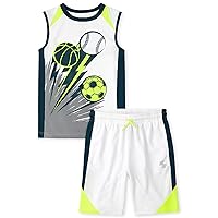 The Children's Place boys Boys Muscle Tank Top and Performance Basketball Shorts Set