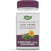 Nature's Way Leg Veins Support Blend, Horse Chestnut, Grape Seed Extract, and Cayenne Pepper for Leg Vein Support, Vegetarian, 60 Capsules