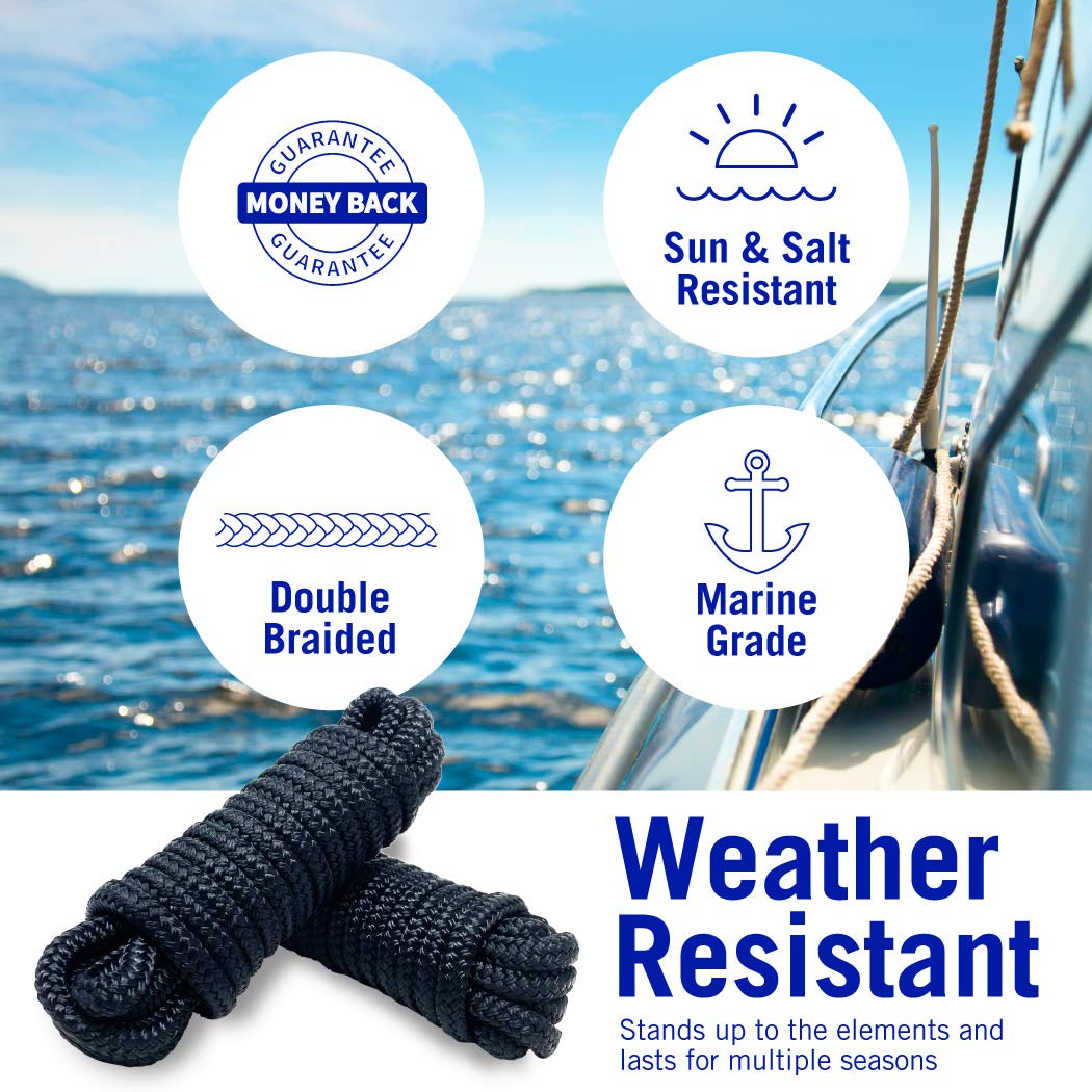 Mua Dock Lines Boat Ropes for Docking 3/8 Line Double Braided Mooring  Marine Rope 15FT Nylon Rope Boat Dock Line for Docking Ropes for Boats with  Loop Boating Rope Braided 15' Feet