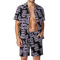 Pretty Eyes And Chubby Thight Men's Hawaiian Sets Button-down Short Sleeve Shirts And Shorts Loose Fit Beach Outfits