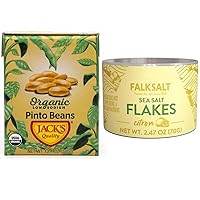 Jack's Organic Pinto Beans 13.4 oz (8-PACK) + Free FALKSALT Citron Lemon Sea Salt Flakes 2.47oz