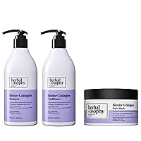 Hair Growth Formula 2 x 16.9 Fl Oz Biotin & Collagen Shampoo & Conditioner Set, with 8.5oz Hair Mask, for Thin & Dry Hair