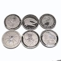 6pcs Australia Silver Coin Koala Spider Animal Silver Plated Coins Replica Elizabeth Coins Set Souvenir Gifts