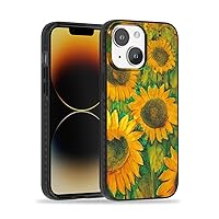 for iPhone 13 Case [Compatible with MagSafe] with Sunflower Design, Cute Magnetic Phone Cover for Women Girls, [10FT MIL-Grade Drop Protection] Slim Shockproof Bumper, Stylish Pattern