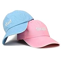 Trendy Apparel Shop Mom and Dad Pigment Dyed Couple 2 Pc Cap Set