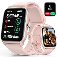 Smart Watches for Women, iOS Android Phones Compatible, Waterproof Fitness Tracker Smartwatches with Call, Alexa Voice, Heart Rate/Spo2 Monitoring, Sleep Tracking, 1.8 Inches (Pink)