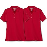 French Toast Girls' Short Sleeve Stretch Pique Polo-2 Pack