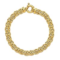 Jewelry Affairs 14k Yellow Gold Byzantine Style Link Bracelet, 8mm, 7.25