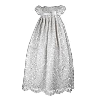 Lace Christening Dresses Baby Girl Long Flower Lace Formal Baptism Gowns with Bonnet